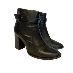 Madewell Sammie Black Genuine Leather Chunky Ankle Boot Heel Booties Size 9